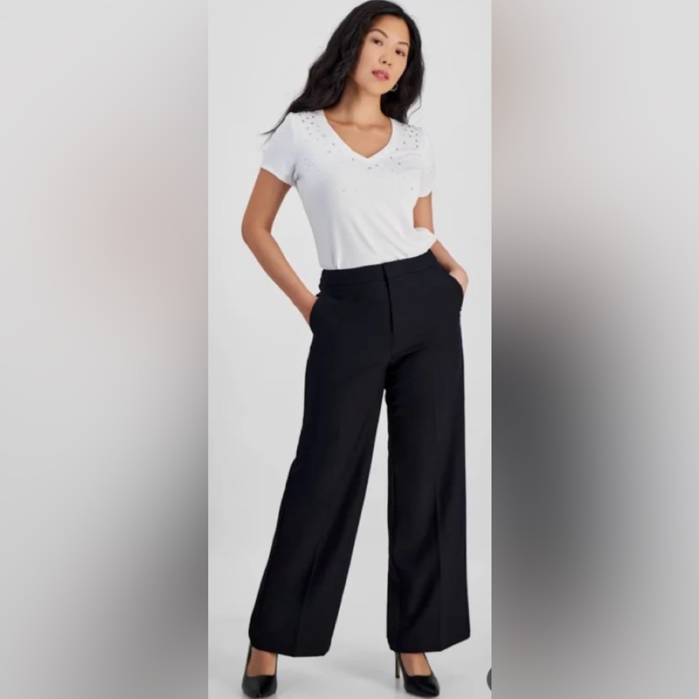 Petite Inc Cropped Black Pants Size 2